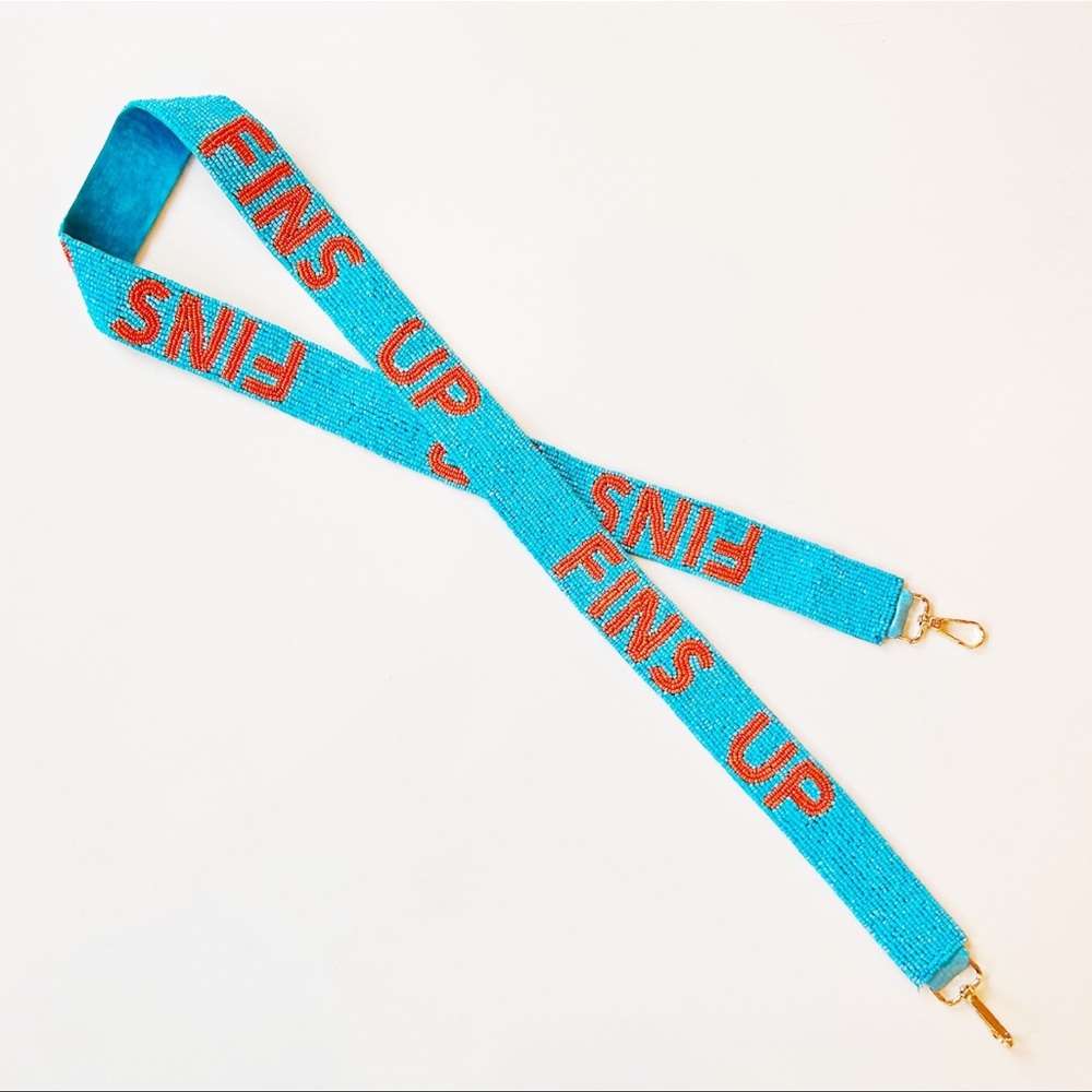 Game day, beaded Fins Up purse strap